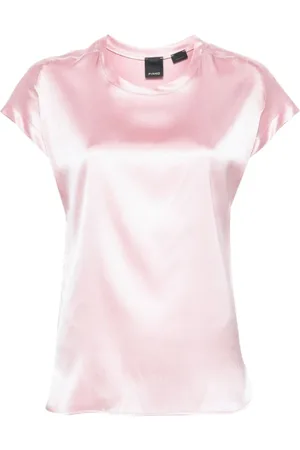 Pinko Bluser & Skjorter, Dame, Lyserød, L, Satin, Farida T-shirt