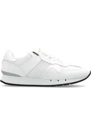 Paul Smith Sko, Dame, Hvid, 44 EU, Læder, Hvide Mesh Sneakers Broderet Logo