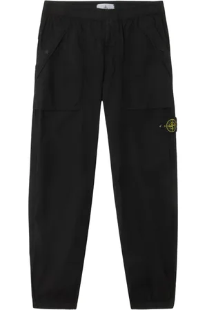 Stone Island Bukser, Herre, Sort, W30, Bomuld, Stretch Cotton Tela Paracadute Jogger Bukser