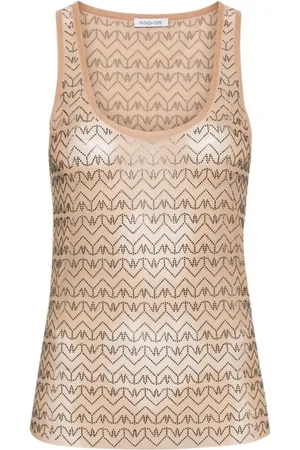 Patrizia Pepe Top, Dame, , M, Polyester, Ærmeløs top med rhinstensapplikationer