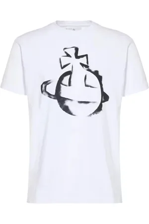 Vivienne Westwood Top, Herre, Hvid, M, Stencil Orb Hvid T-Shirt