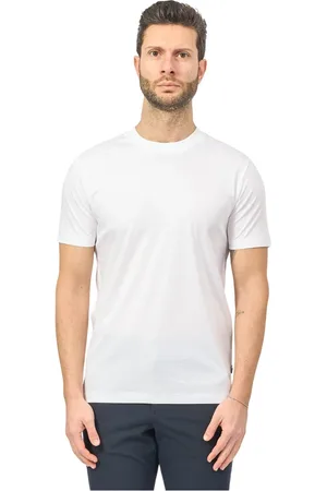 HUGO BOSS Top, Herre, Hvid, 3XL, Bomuld, Hvid Bomulds T-shirt med Rund Hals