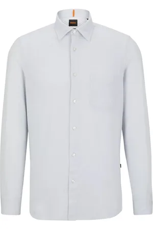 HUGO BOSS Skjorte, Herre, Grå, XL, Bomuld, Kombiner Remiton Skjorte