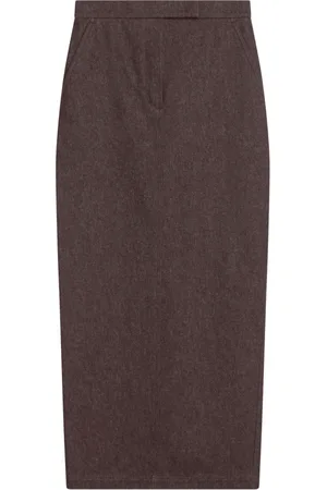 Max Mara Nederdel, Dame, Brun, S, Uld, Elegant Blyant Nederdel