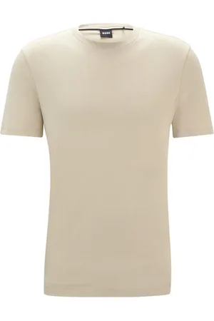 HUGO BOSS Top, Herre, Hvid, XL, Bomuld, Bomulds T-shirt med Gummi Logo