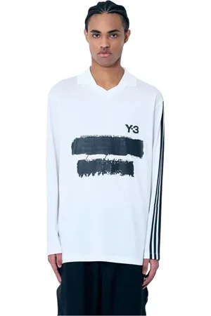 Y-3 Top, Herre, Hvid, L, Bomuld, Logo Print Polo Shirt