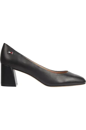 Tommy Hilfiger Sko, Dame, Sort, 38 EU, Læder, Sorte Block Hæl Pumps