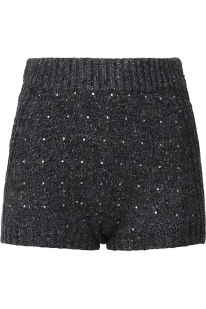 Pinko Shorts, Dame, Sort, S, Uld, Sequin High Waist Shorts