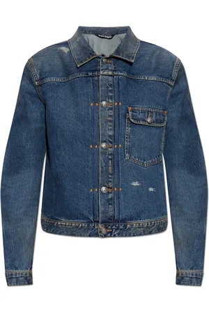 Palm Angels Jakke, Herre, Blå, XL, Denim, Denimjakke med vintage-effekt