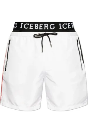 Iceberg Badetøj, Herre, Hvid, XL, Polyester, Regular Fit Polyester Shorts