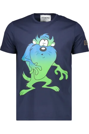 Iceberg Top, Herre, Blå, S, Bomuld, Maxi Print Bomulds T-shirt