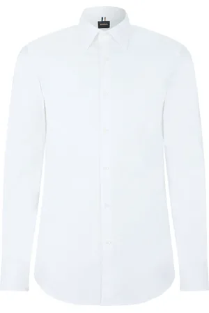 HUGO BOSS Skjorte, Herre, Hvid, L, Bomuld, Hays Slim Fit Skjorte