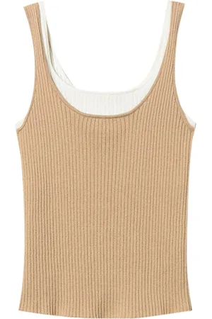Twin-Set Top, Dame, , S, Bomuld, Bomuld Bicolor Ærmeløs Top