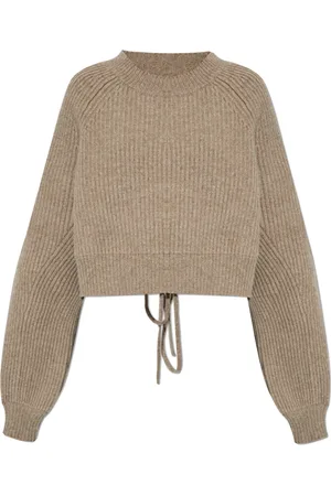 Y-3 Strik, Dame, Grå, M, Uld, Sweater med udskæring