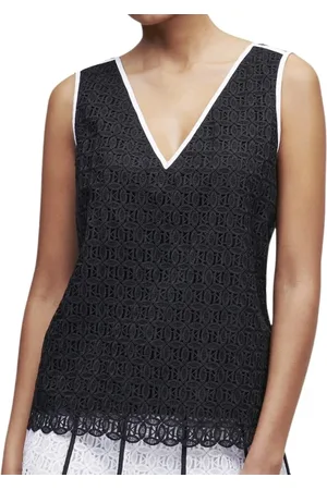 Karl Lagerfeld Top, Dame, Sort, S, Uld, Ærmeløs blonde top