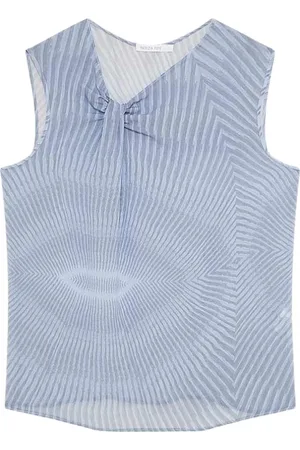 Patrizia Pepe Top, Dame, Blå, L, Polyester, Draperet Top