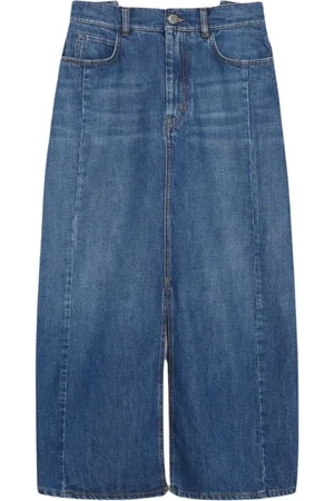 Max Mara Nederdel, Dame, Blå, 2XS, Denim, Denim Maxi Nederdel med Lommer