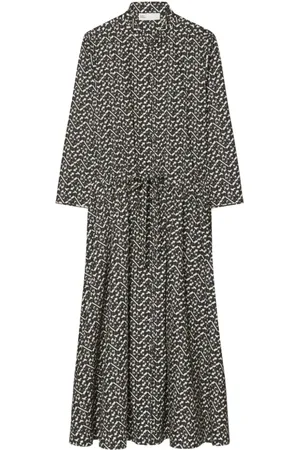 Tory Burch Kjole, Dame, Sort, 2XS, Bomuld, Floral Print Poplin Kjole