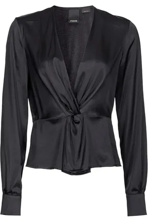 Pinko Bluser & Skjorter, Dame, Sort, L, Silk Blend Elegance Skjorte
