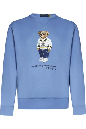 Ralph Lauren Sweathshirts & Hoodies, Herre, Blå, L, Bomuld, Sweater med Polo Bear-print