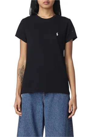 Ralph Lauren Top, Dame, Sort, M, Bomuld, Klassisk Dame T-shirt