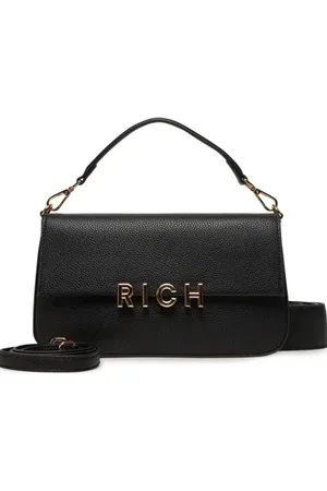 John Richmond Taske, Dame, Sort, ONE SIZE, Uld, Sort/Guld Skuldertaske Laita