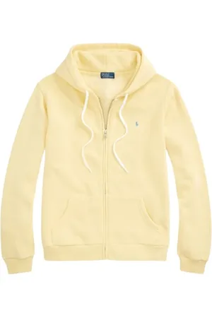 Ralph Lauren Sweathshirts & Hoodies, Dame, Gul, S, Bomuld, Zip-up Hætte Gilet