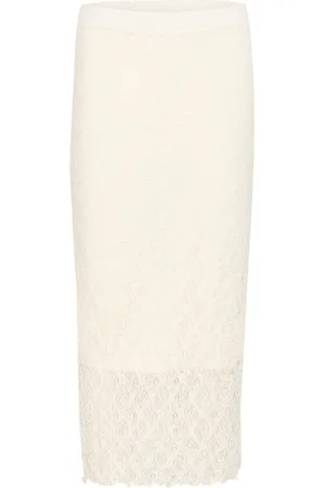 Soaked in Luxury Nederdel, Dame, Hvid, L, Elegant Slim-Fit Nederdel Whisper