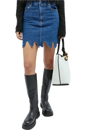 J.W.Anderson Nederdel, Dame, Blå, S, Denim, Denim Lasercut Midi Nederdel
