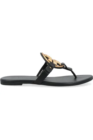 Tory Burch Sko, Dame, Sort, 36 1/2 EU, Metal Miller Soft Flip Flops