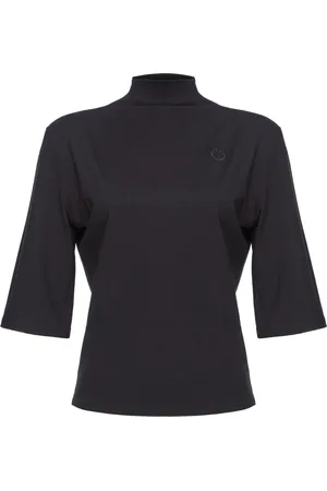 Pinko Strik, Dame, Sort, L, Draperet Love Birds Sweater