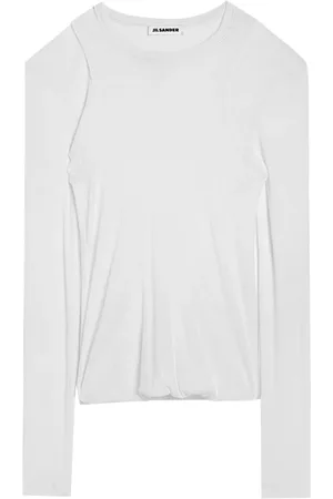 Jil Sander Top, Dame, Hvid, S, Bomuld, Crew Neck Top
