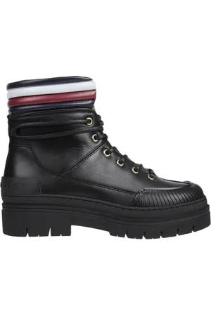 Tommy Hilfiger Sko, Dame, Sort, 40 EU, Læder, Corporate Outdoor Ankelstøvler