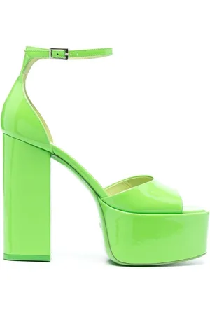 PARIS TEXAS Sko, Dame, Grøn, 37 1/2 EU, Læder, Tatiana Platform Sandal