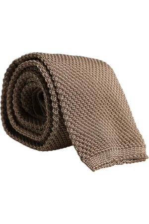 Dolce & Gabbana Tilbehør, Herre, Brun, ONE SIZE, Luksus Silke Slips med Logo Detaljer