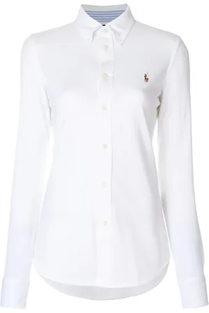 Ralph Lauren Bluser & Skjorter, Dame, Hvid, L, Langærmet Bluse Heidi