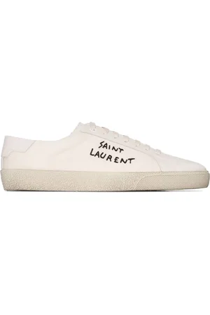 Saint Laurent Sko, Dame, Hvid, 35 EU, Uld, Off- Canvas Court Classic Sneakers