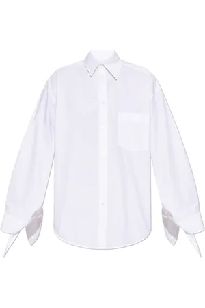 Balenciaga Bluser & Skjorter, Dame, Hvid, M, Bomuld, Skjorte med logo