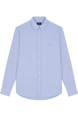 Paul & Shark Skjorte, Herre, Blå, XL, Bomuld, Oxford Casual Skjorte