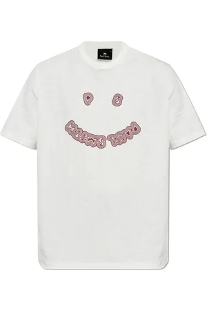 Paul Smith Top, Herre, Hvid, S, Bomuld, T-shirt med printet logo