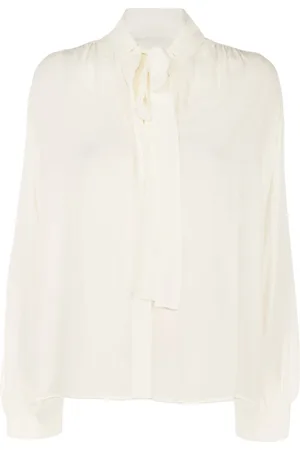 Pinko Bluser & Skjorter, Dame, Hvid, L, Cora Camicia Crepe de Chine Skjorte