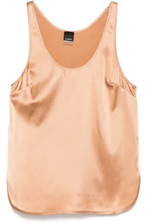 Pinko Top, Dame, Brun, XS, Brun Silkeblanding Top