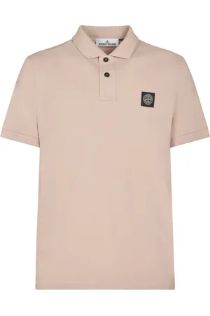 Stone Island Top, Herre, Lyserød, M, Bomuld, Stretch bomuldspiqué polo