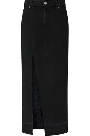 Pinko Nederdel, Dame, Sort, S, Denim, Denimnederdel med slids foran