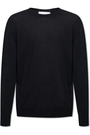 Jil Sander Strik, Herre, Sort, XL, Uld, Uldstrikket Crew-neck Jumper