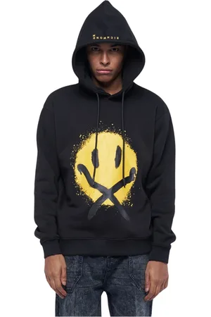 John Richmond Sweathshirts & Hoodies, Herre, Sort, XS, Bomuld, Hoodie med hot-stemplet tryk