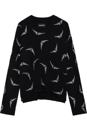 Zadig & Voltaire Strik, Dame, Sort, S, Uld, Markus Strass Wings Sweater