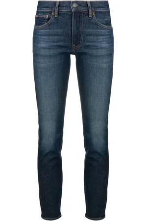 Ralph Lauren Jeans, Dame, Blå, W27, Bomuld, Mid Rise Skinny Jeans
