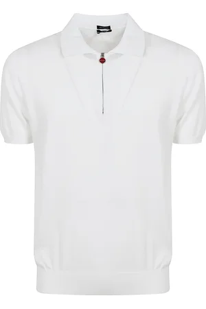 Kiton Top, Herre, Hvid, L, Bomuld, Polo i fine materialer til alsidig stil