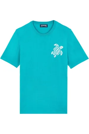 Vilebrequin Top, Herre, Blå, 2XL, Bomuld, Jacquard Turtle T-shirt lavet af bomuld til mænd